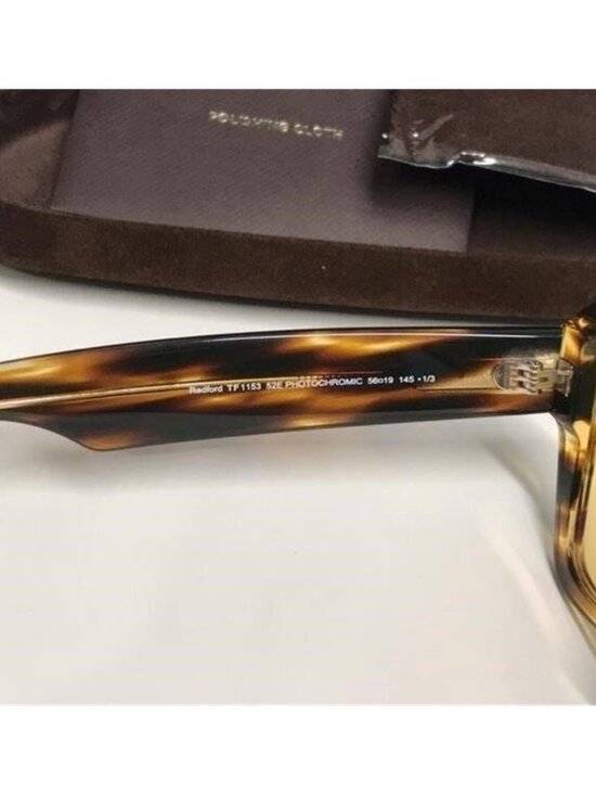 New Authentic Tom Ford TF1153 52E “Redford” Sunglasses – Dark Havana with Yellow main image 4